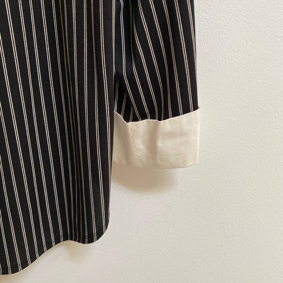 Zara Black Striped Mock Neck Top - Picture 3 of 5